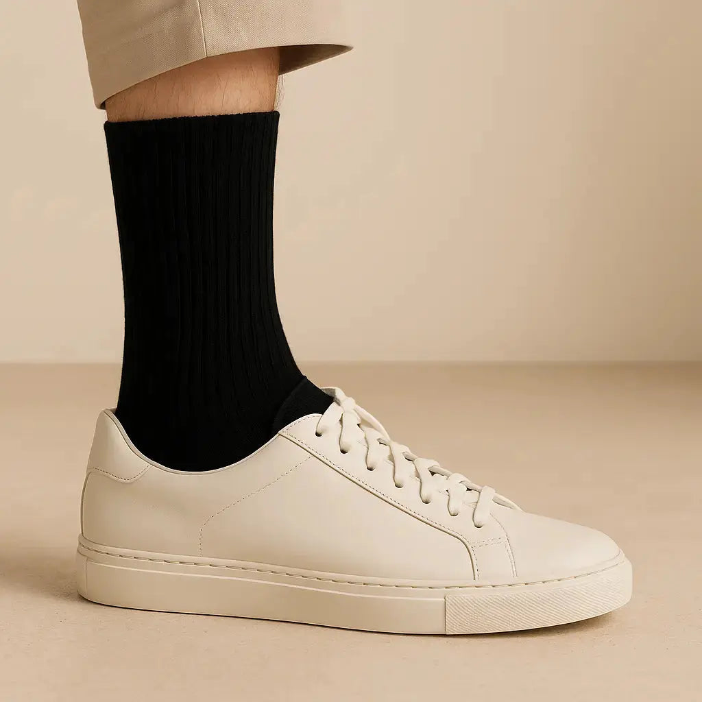 Chaussettes femmes Essential mollet coton noir avec chaussures