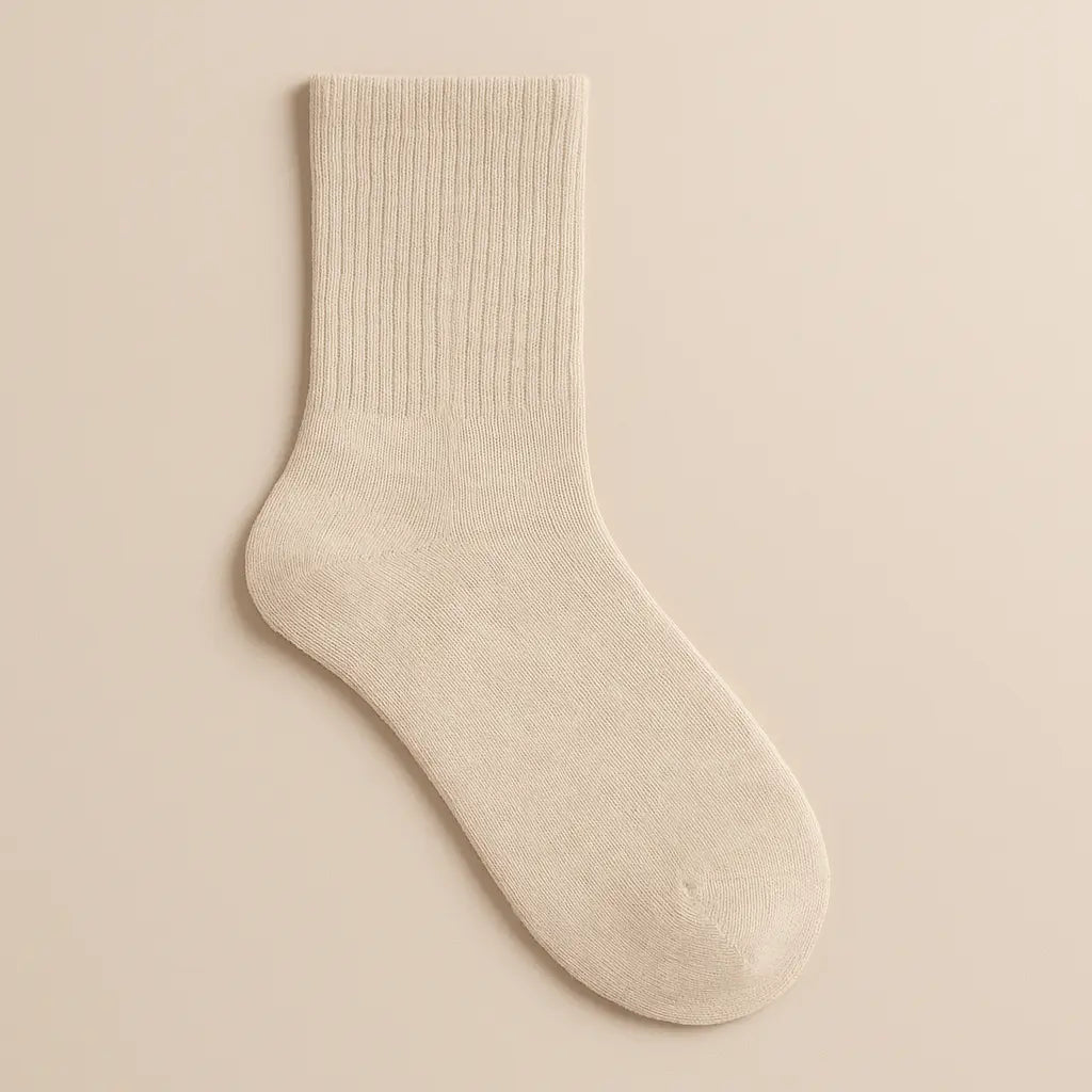 Chaussettes femmes Essential mollet coton nude vue à plat