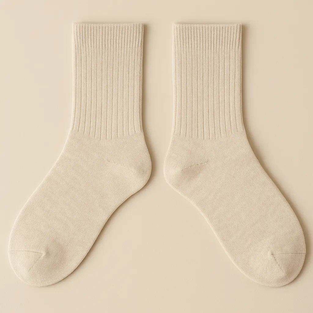 Chaussettes femmes Essential mollet coton nude paire
