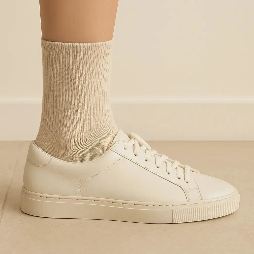 Chaussettes femmes Essential mollet coton nude avec chaussures