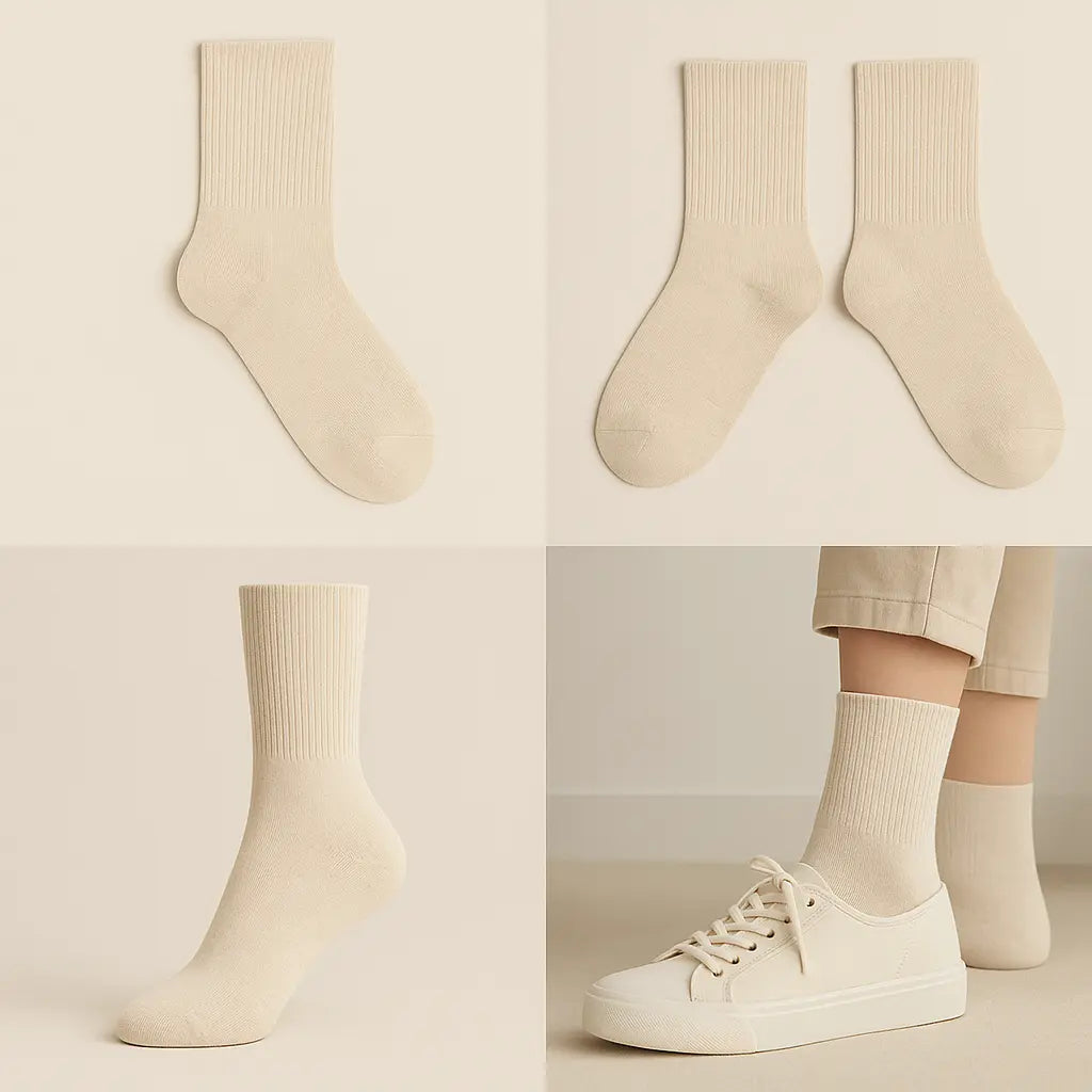 Chaussettes femmes Essential mollet coton nude galerie produit