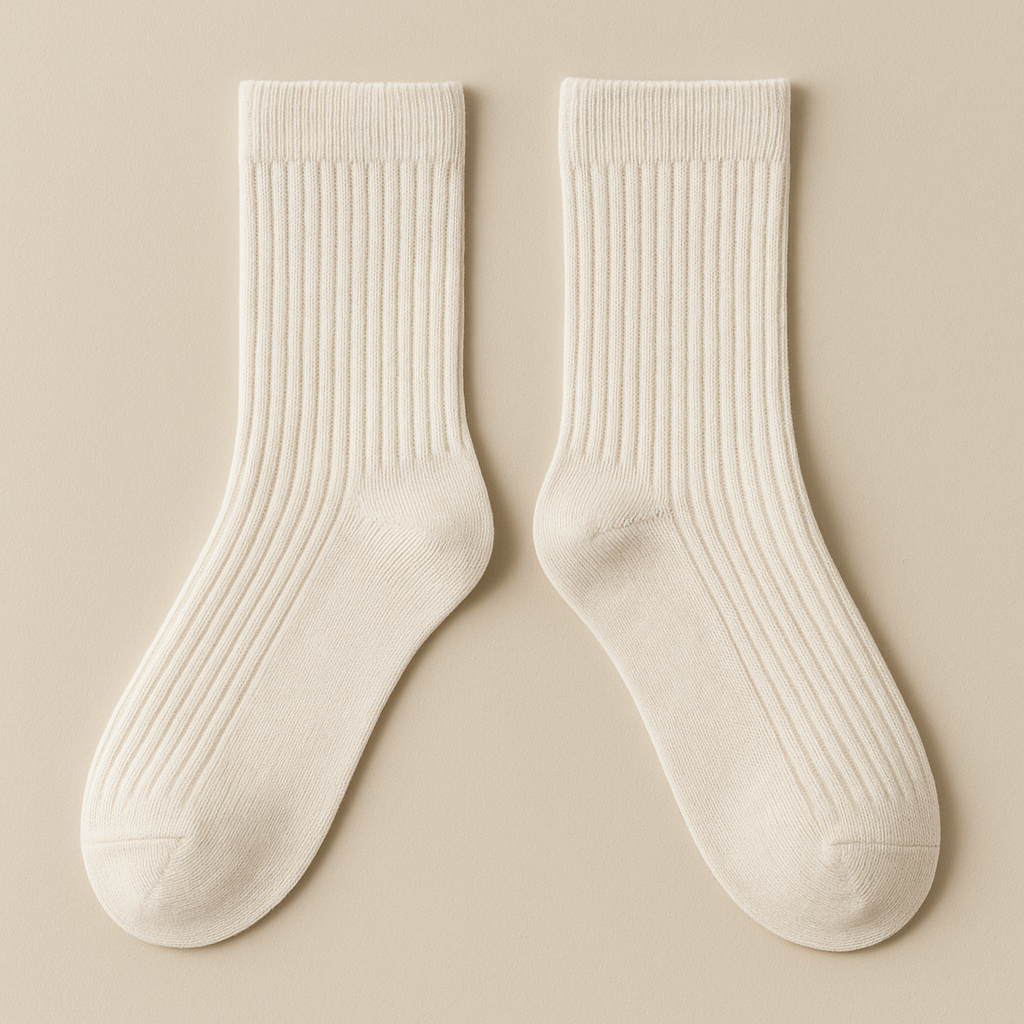 Chaussettes Femme Essential Mollet Coton Avoine paire