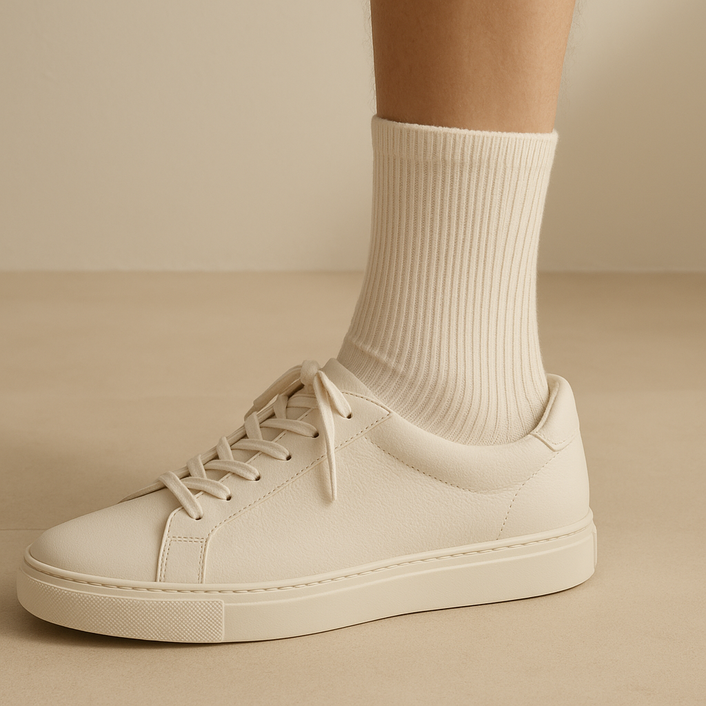 Chaussettes Femme Essential Mollet Coton Avoine avec chaussures