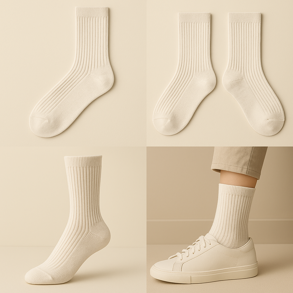 Chaussettes Femme Essential Mollet Coton Avoine galerie produit