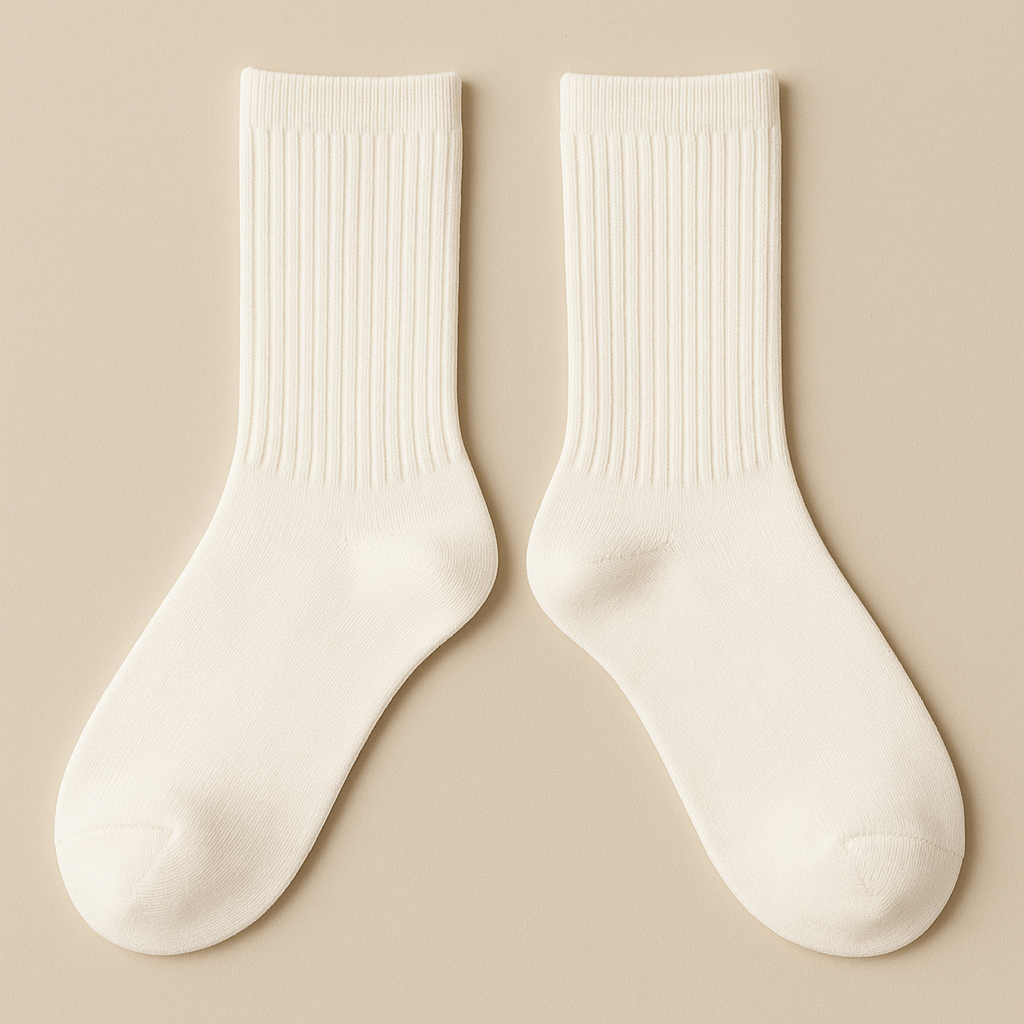 Chaussettes femme Essential mollet coton blanc paire