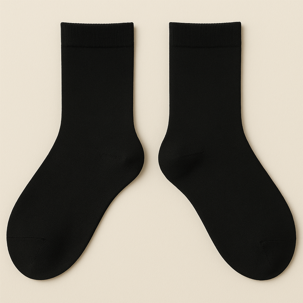 Chaussettes femmes Essential mollet coton noir paire