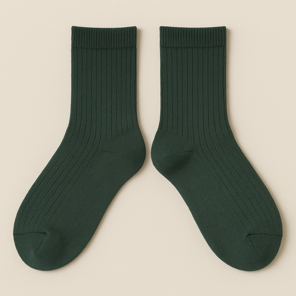 Chaussettes femmes Essential mollet coton vert foncé paire