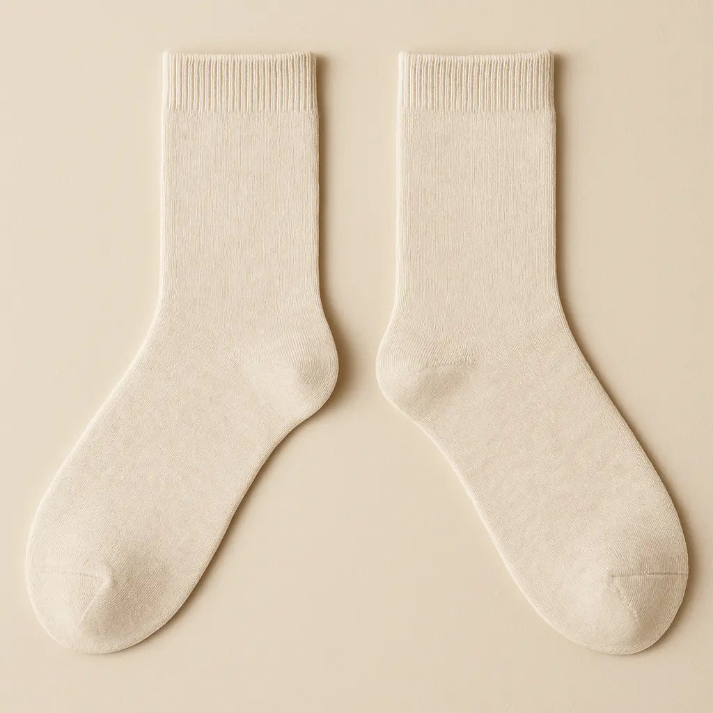 Chaussettes femmes Essential mollet coton Avoine paire