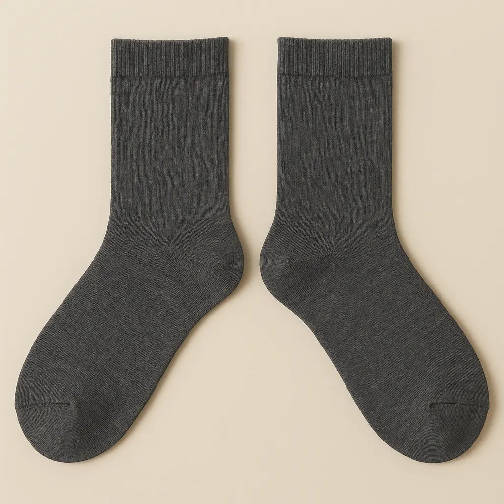 Chaussettes femmes Essential mollet coton gris foncé paire