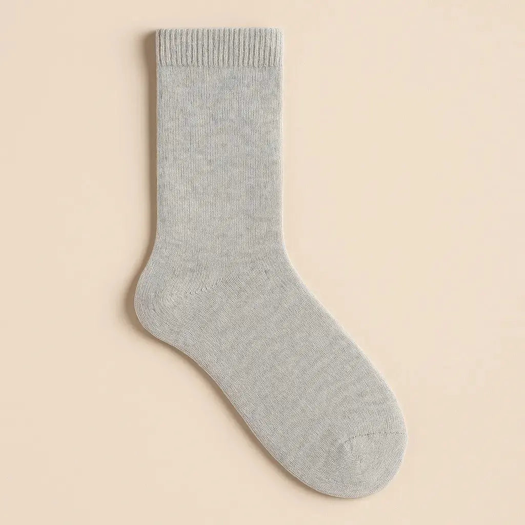 Chaussettes femmes Essential mollet coton gris clair vue à plat