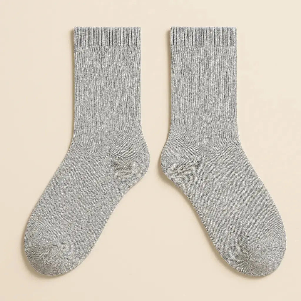 Chaussettes femmes Essential mollet coton gris clair paire