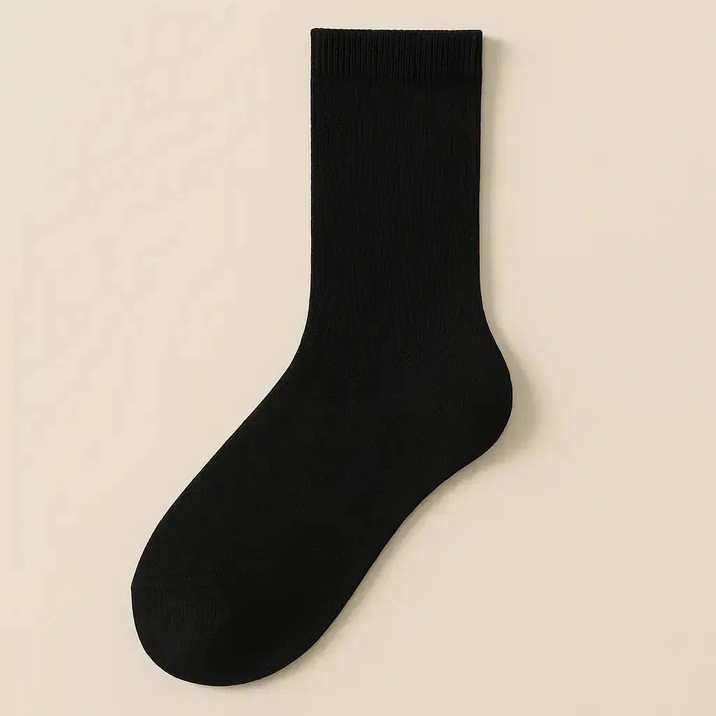 Chaussettes Femmes Essential Mollet Coton Noir vue à plat