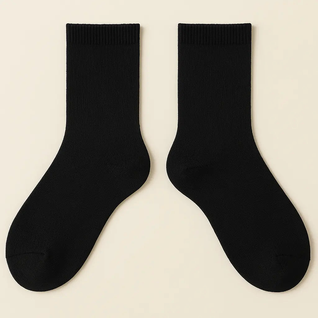 Chaussettes Femmes Essential Mollet Coton Noir paire