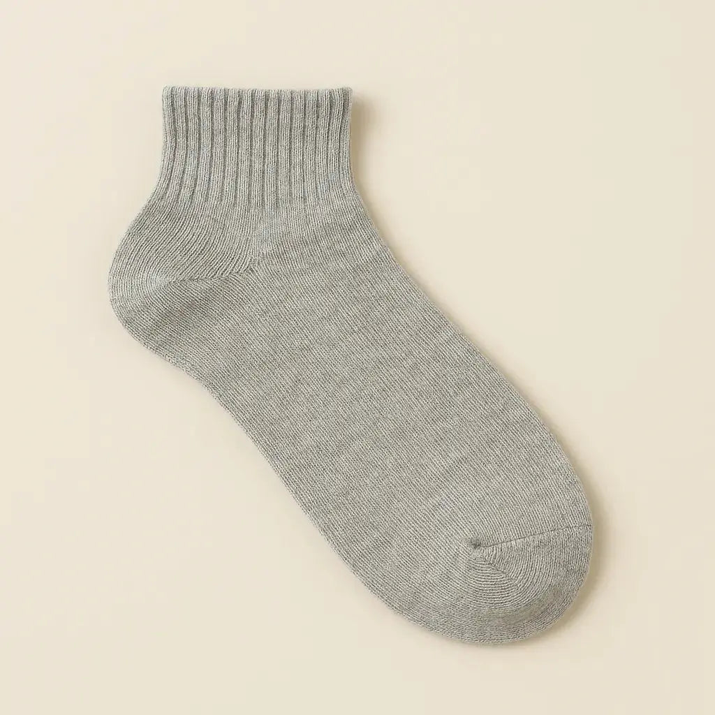 Chaussettes Femmes Courtes Coton Gris Clair vue à plat