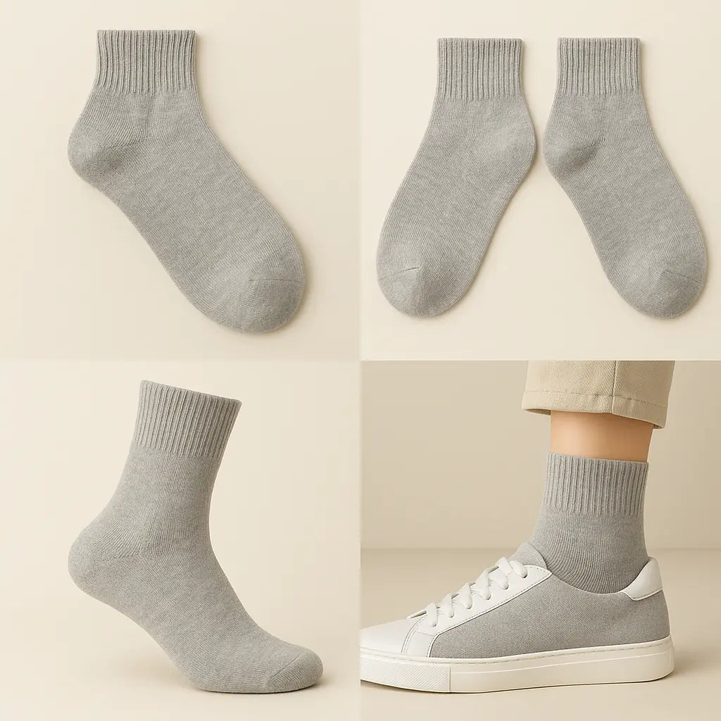 Chaussettes Femmes Courtes Coton Gris Clair galerie produit