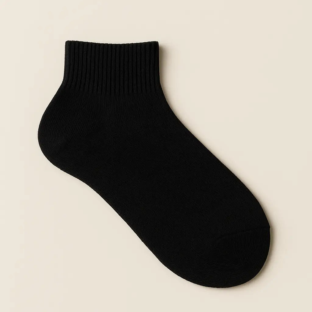 Chaussettes femmes courtes noires en coton SOXX vue à plat