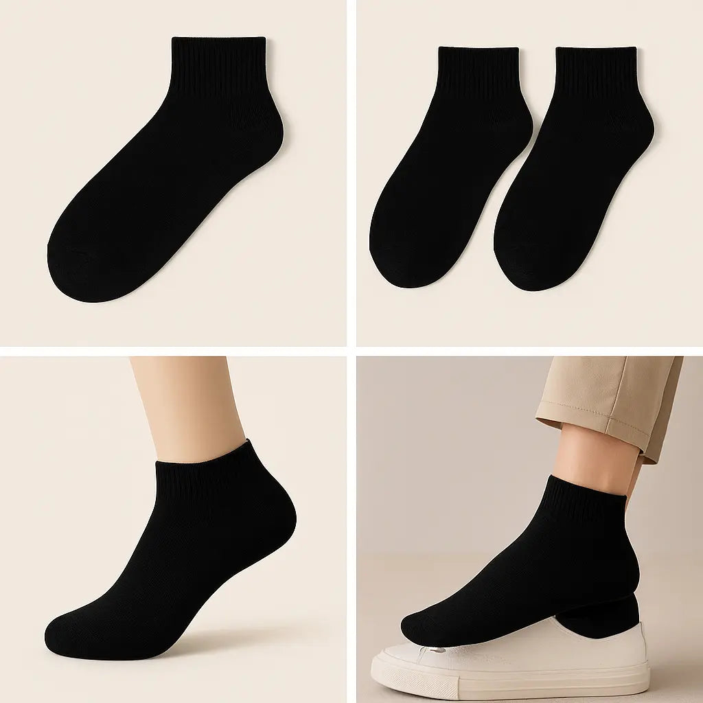Chaussettes femmes courtes noires en coton SOXX galerie produit