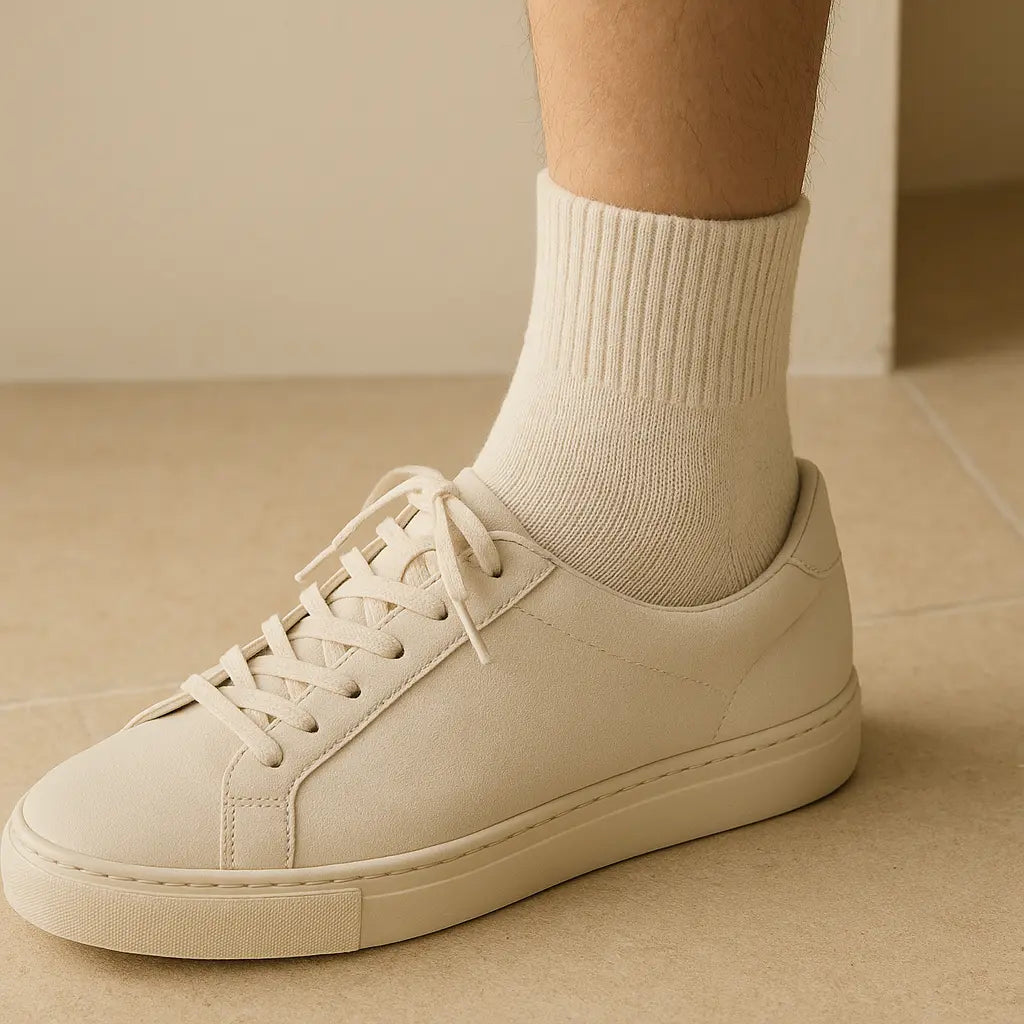 Chaussettes femmes courtes nude en coton avec chaussures