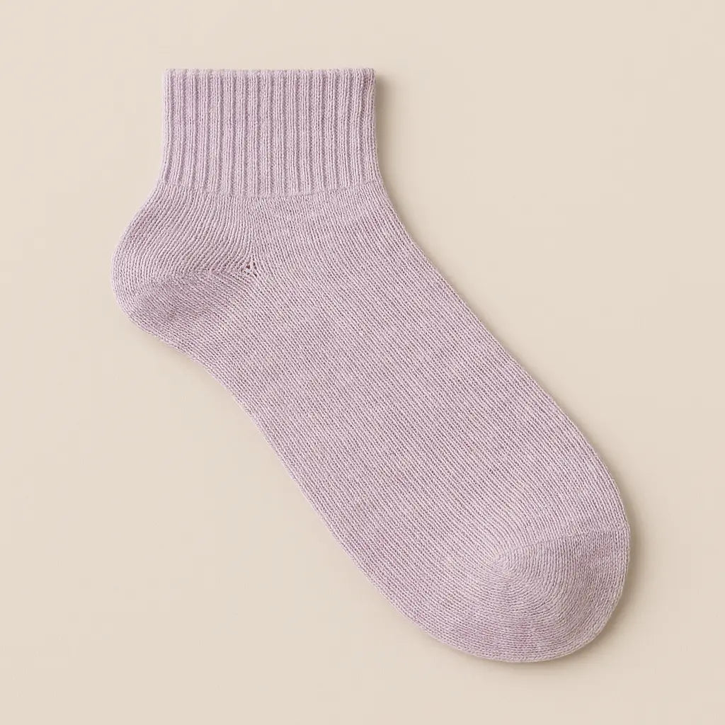 Chaussettes femmes courtes violet coton SOXX vue à plat
