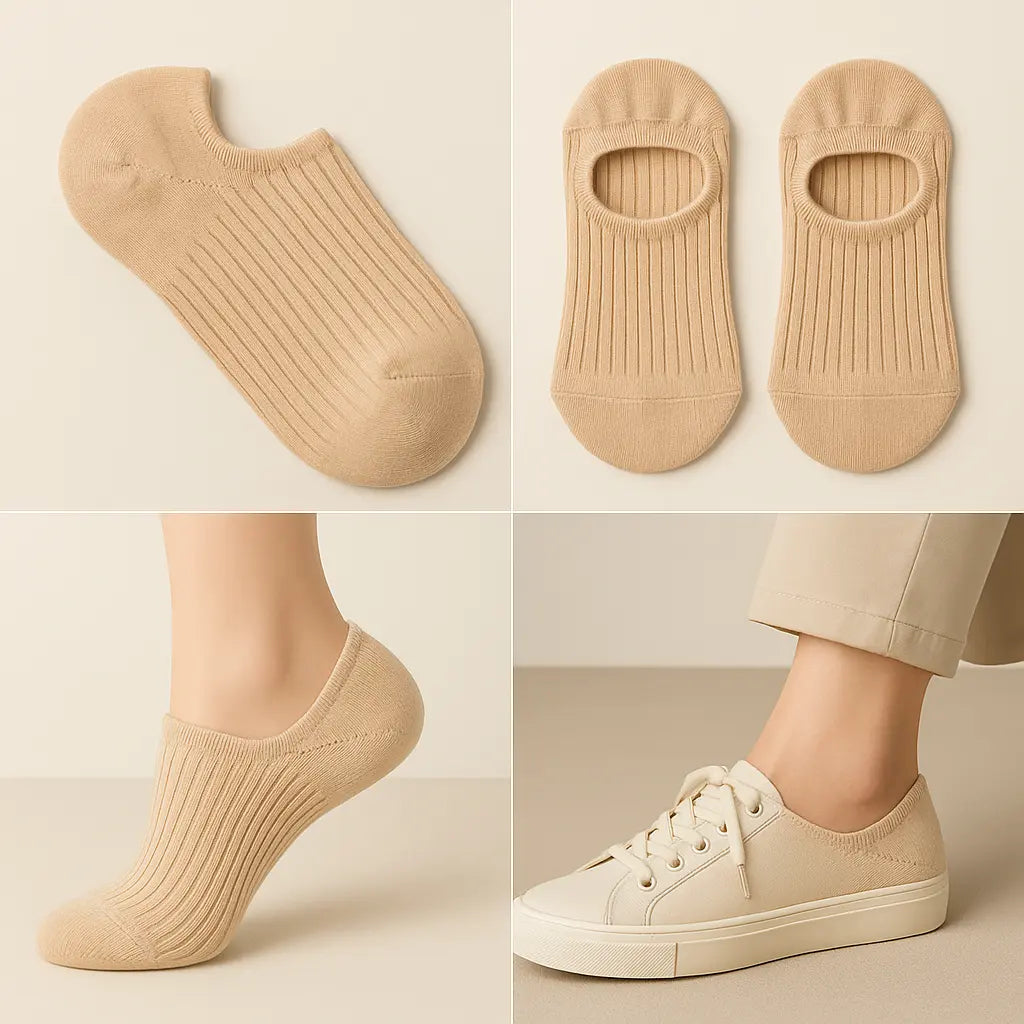 Chaussettes femmes socquettes beige en coton SOXX galerie produit
