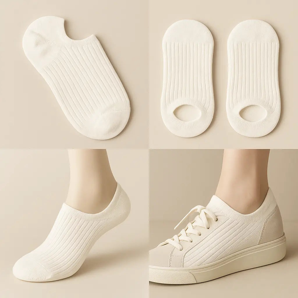 Chaussettes femmes socquettes blanches en coton galerie produit