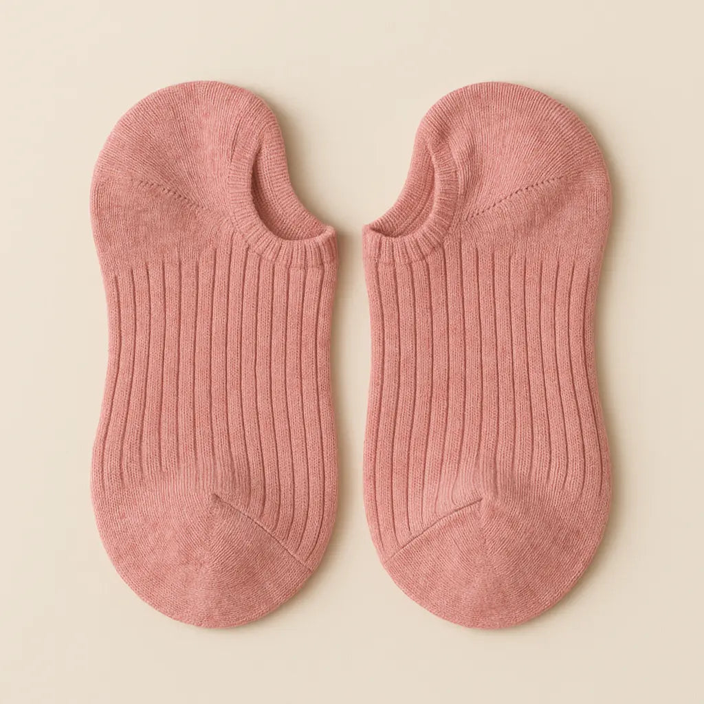 Chaussettes femmes socquettes rose en coton paire
