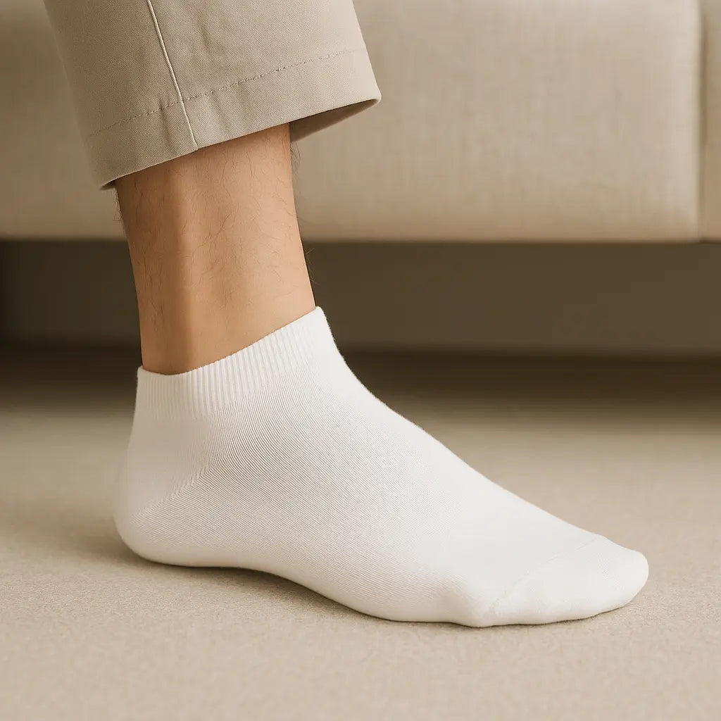 Chaussettes femmes socquettes blanches en coton SOXX en situation
