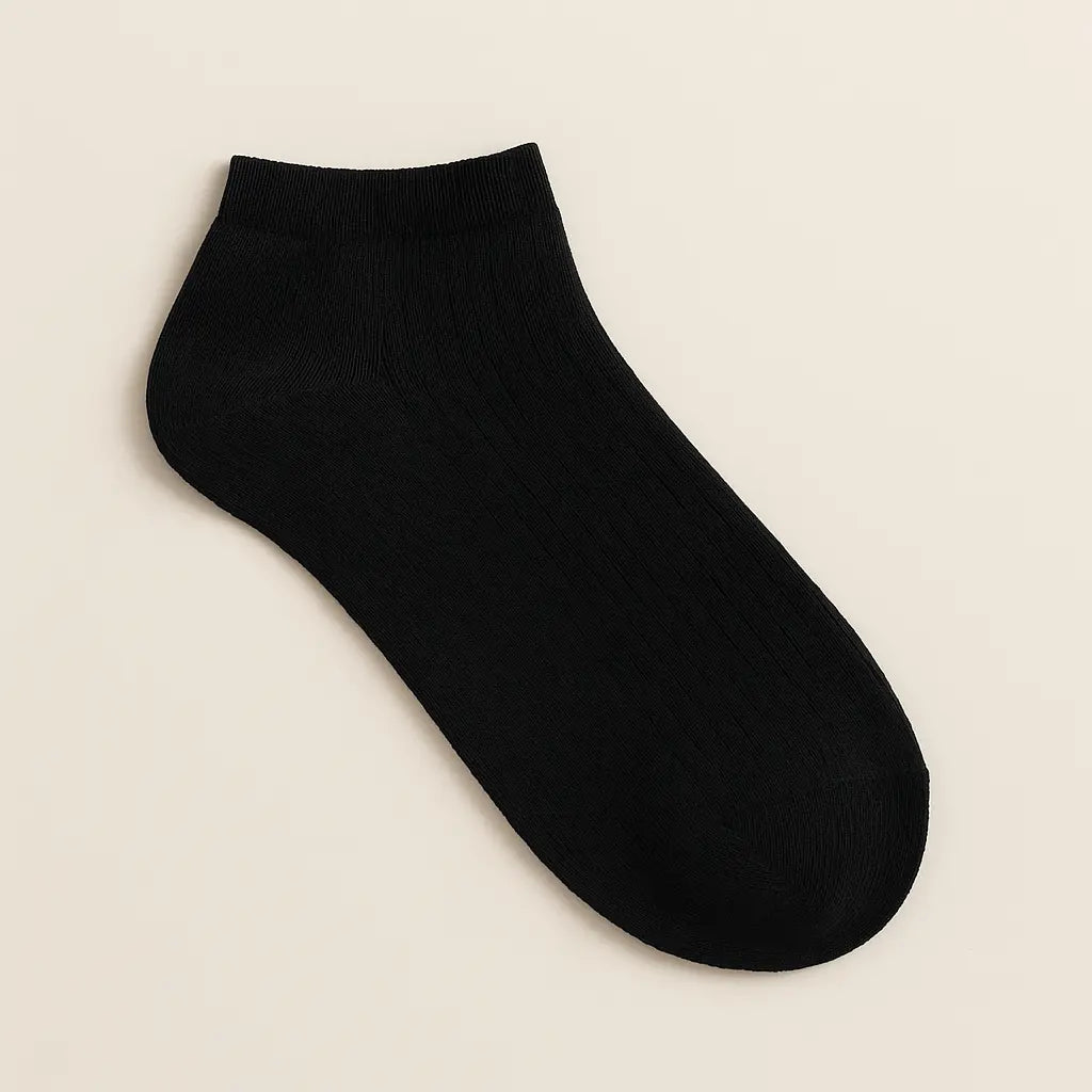 Chaussettes femmes socquettes coton noir SOXX vue à plat