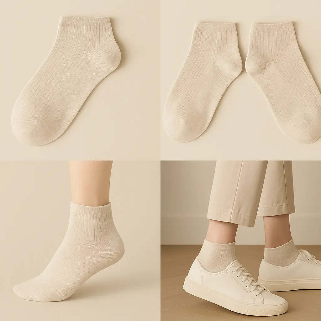 Chaussettes femmes socquettes nude en coton galerie produit