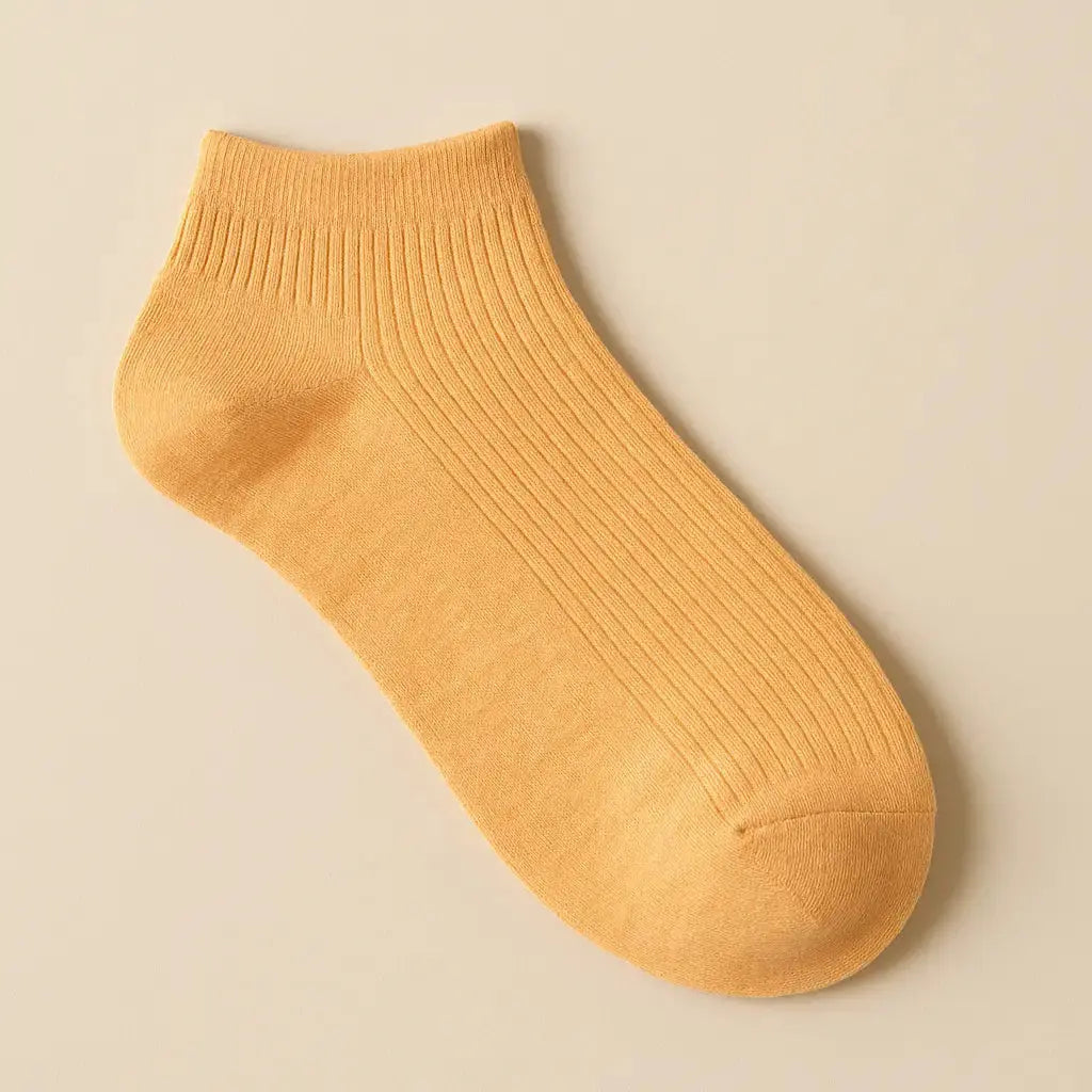 Chaussettes femmes socquettes orange en coton vue à plat