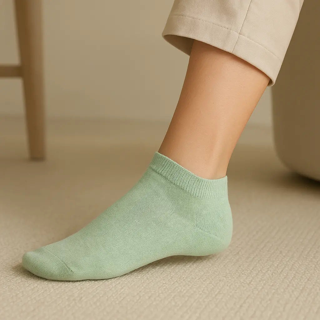 Chaussettes femmes socquettes coton vert SOXX en situation