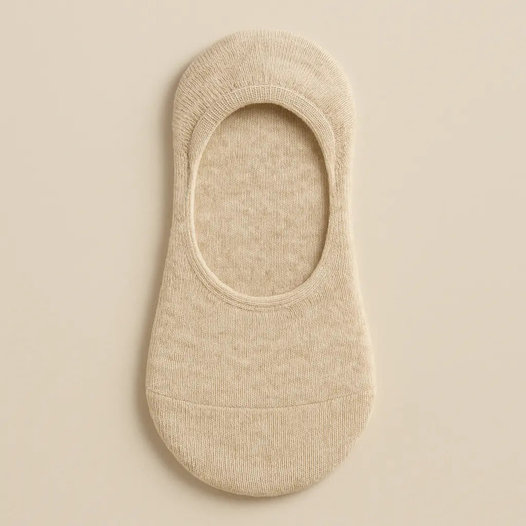 Chaussettes femmes socquettes coton avoine vue à plat