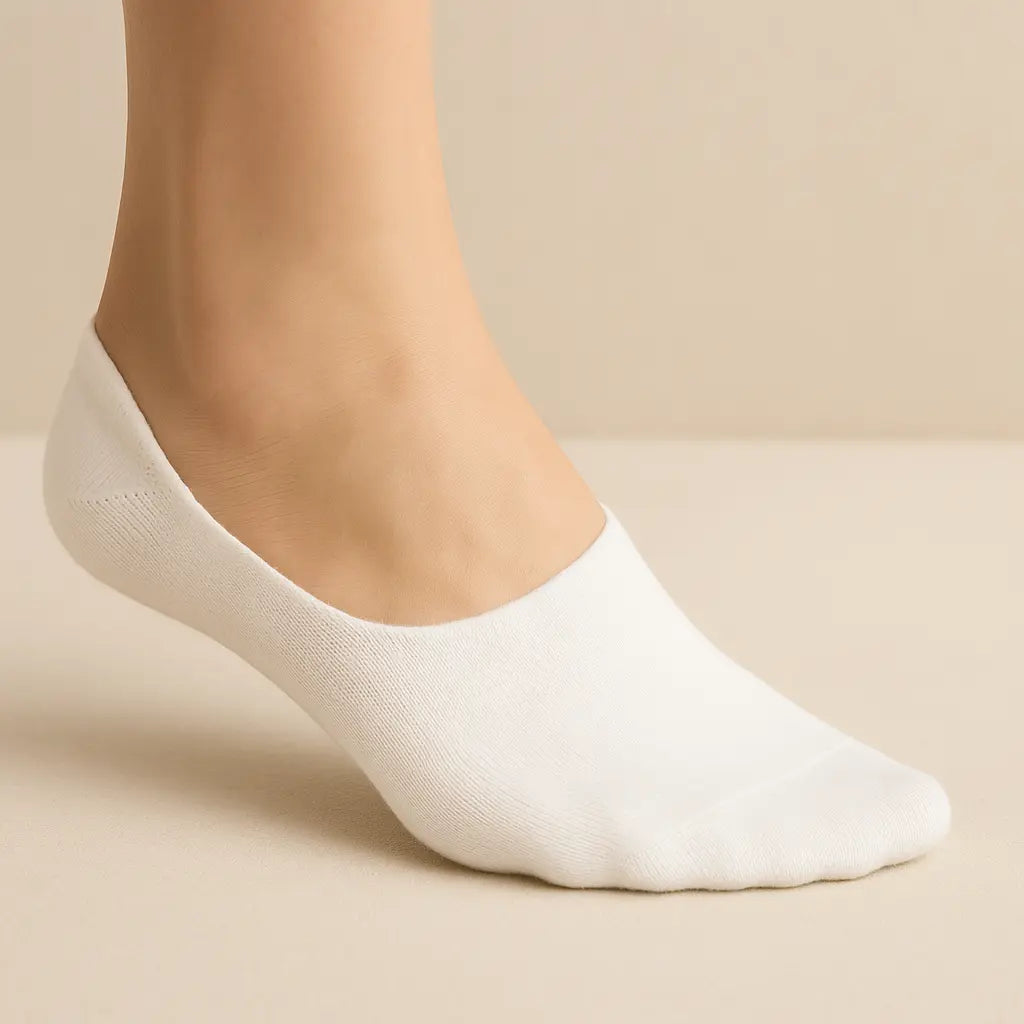 Chaussettes Femmes Socquettes Coton Blanc SOXX sur pied mannequin
