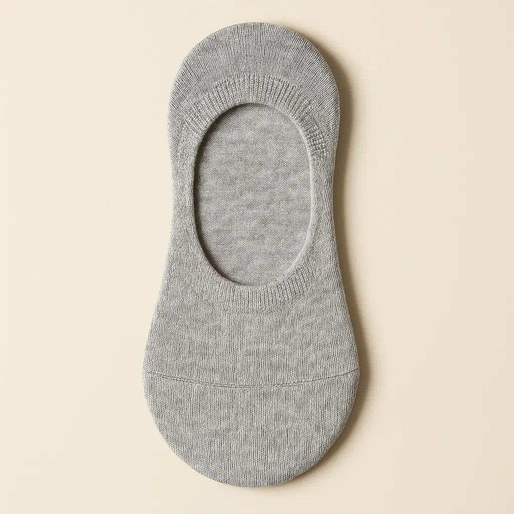 Chaussettes femmes socquettes gris clair en coton vue à plat