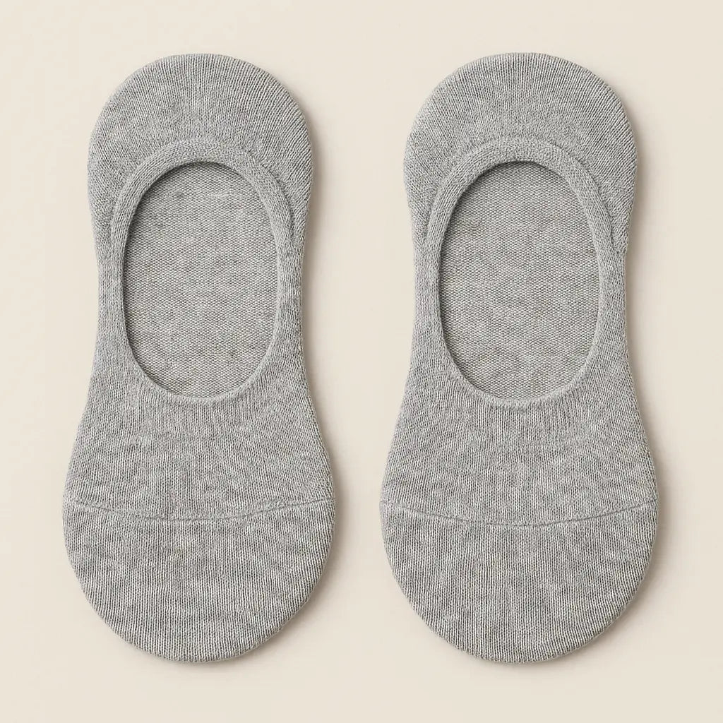 Chaussettes femmes socquettes gris clair en coton paire