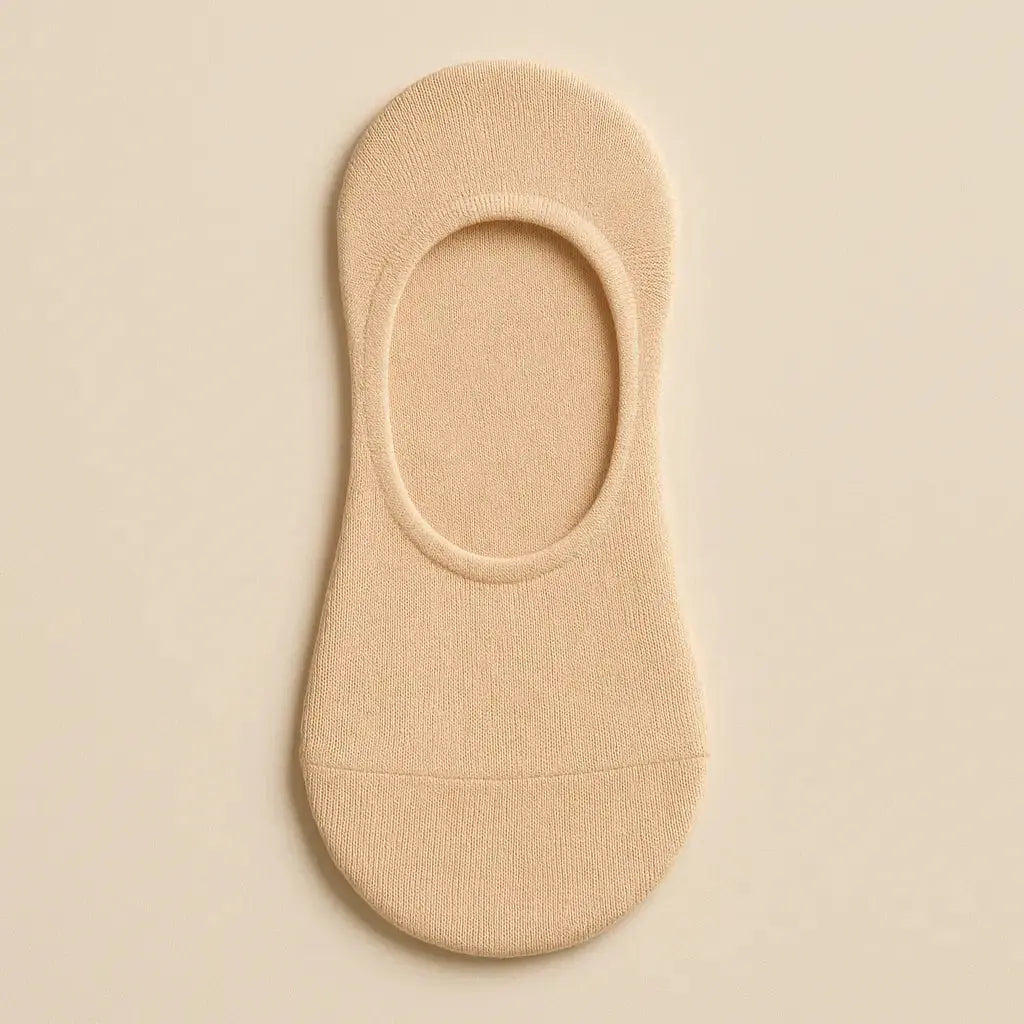 Chaussettes femmes socquettes nude en coton vue à plat