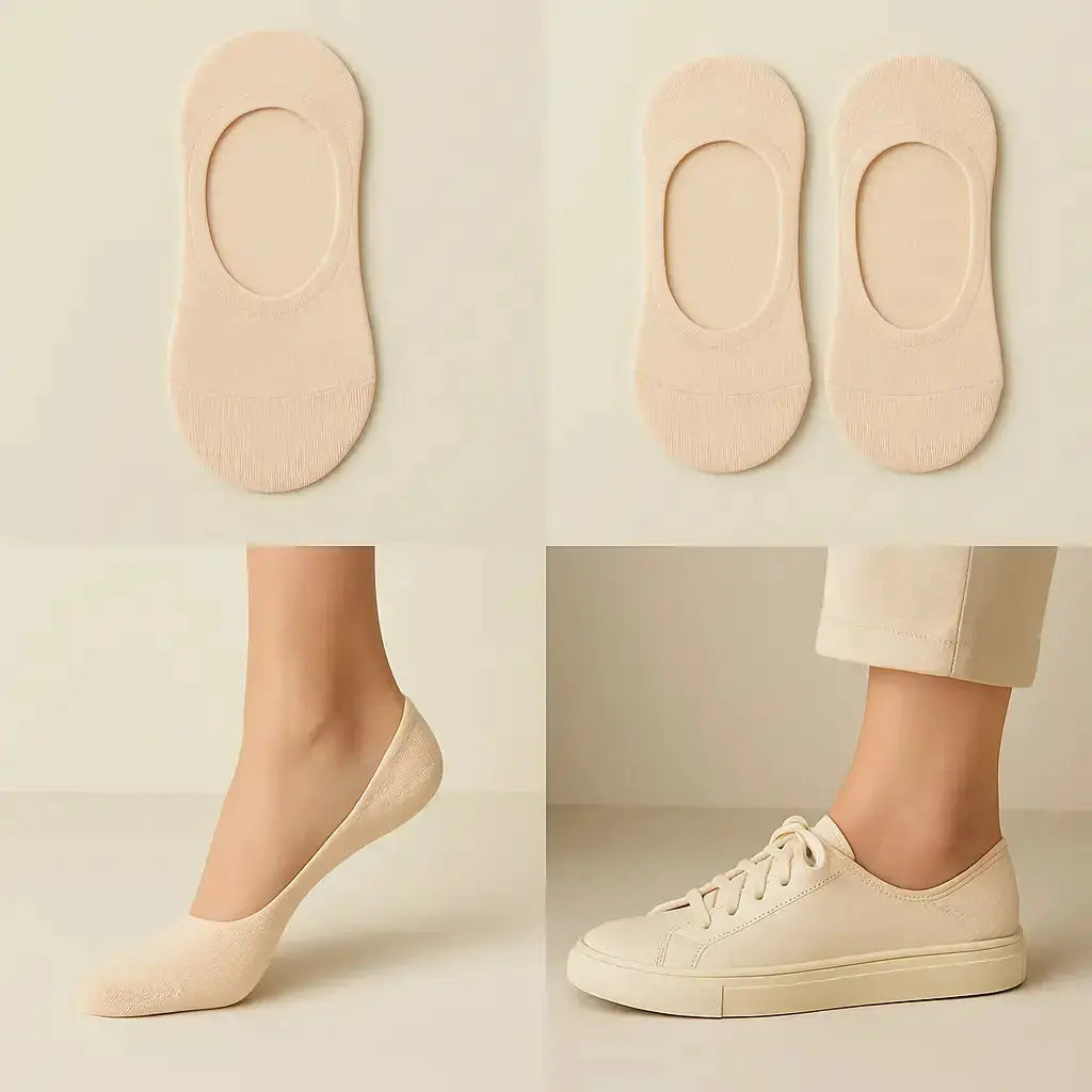 Chaussettes femmes socquettes nude en coton galerie produit