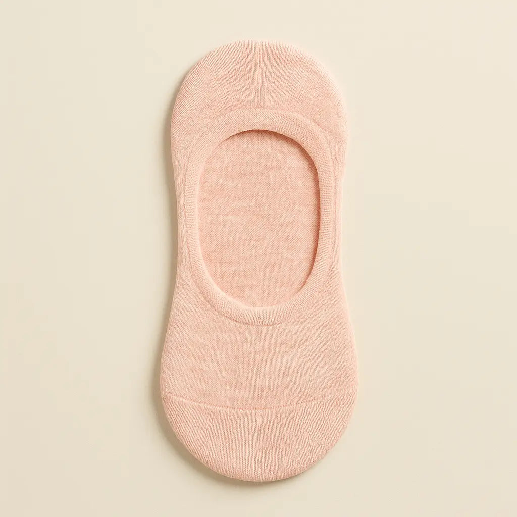 Chaussettes femmes socquettes coton rose clair vue à plat