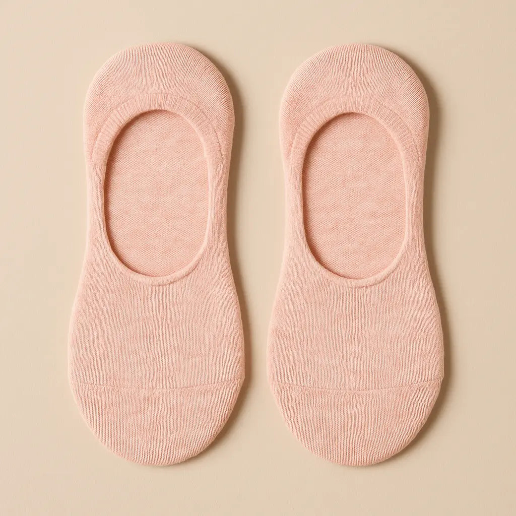 Chaussettes femmes socquettes coton rose clair paire