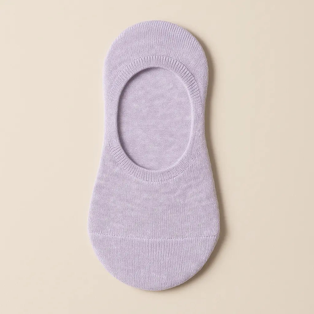 Chaussettes femmes socquettes coton violet clair vue à plat