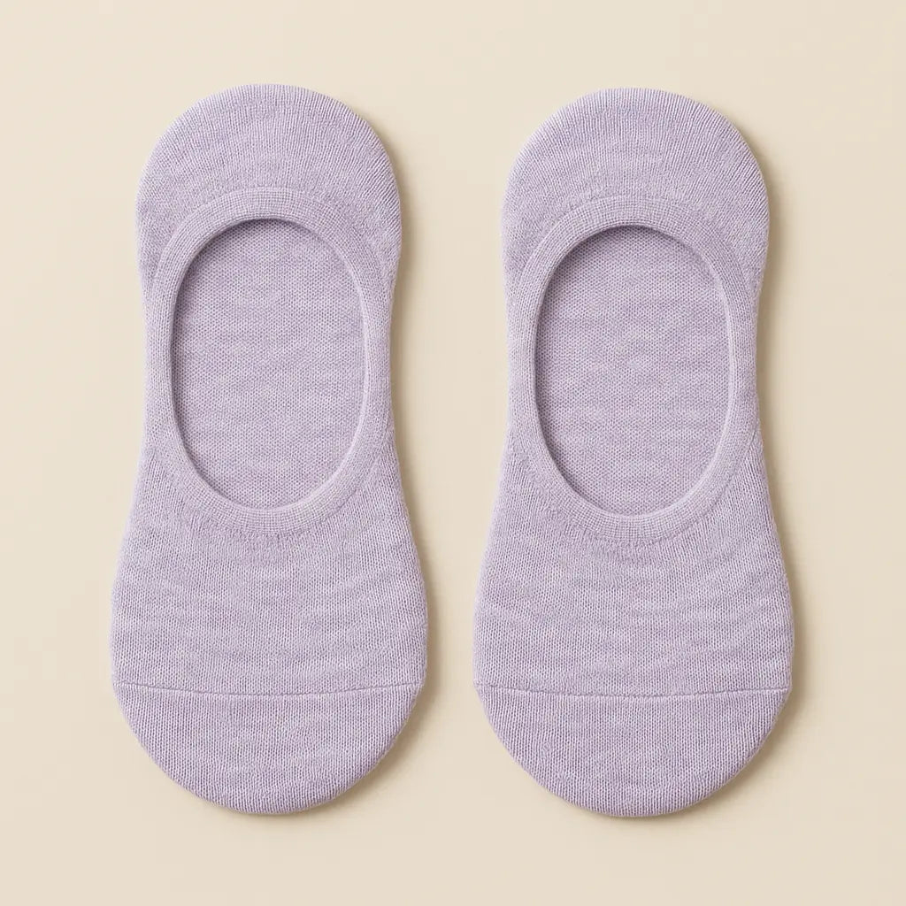 Chaussettes femmes socquettes coton violet clair paire