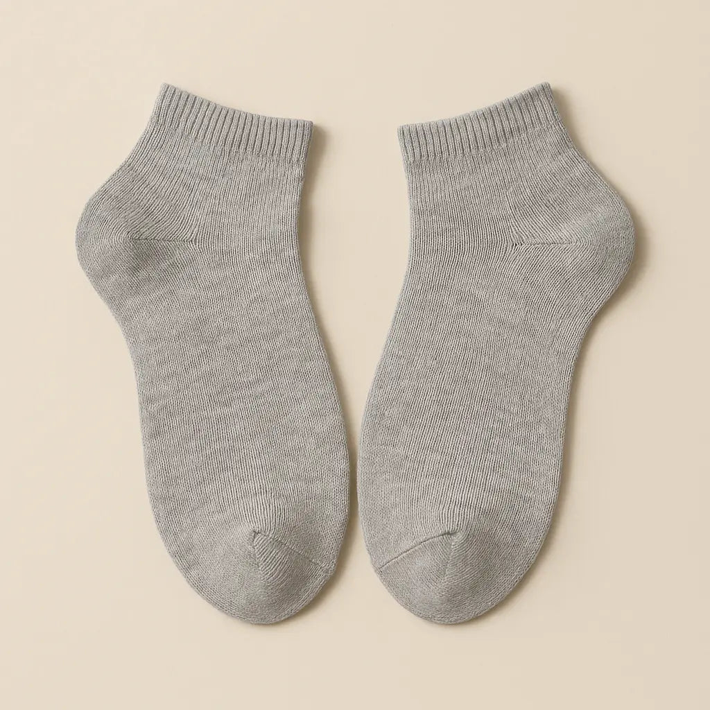 Chaussettes femmes socquettes gris clair en coton paire