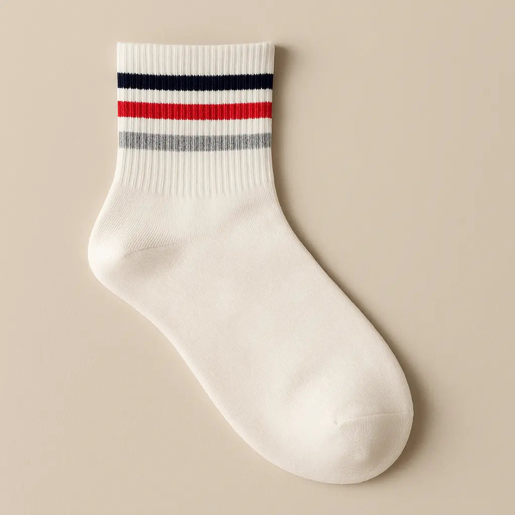 Chaussettes Femme Sport Courtes en Coton Blanc vue à plat