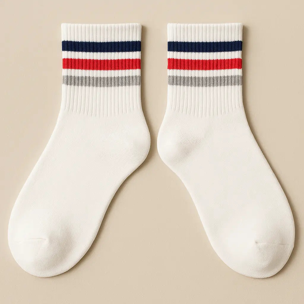 Chaussettes Femme Sport Courtes en Coton Blanc paire