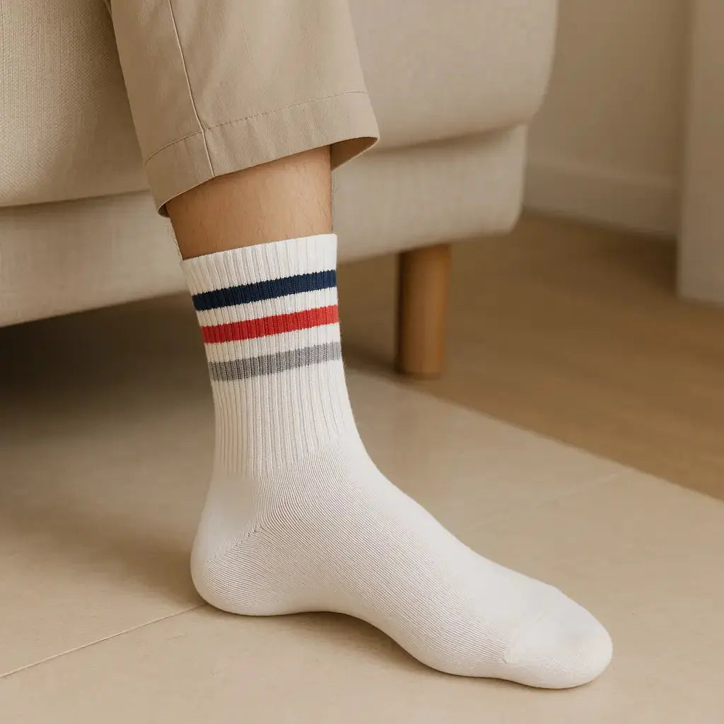 Chaussettes Femme Sport Courtes en Coton Blanc en situation