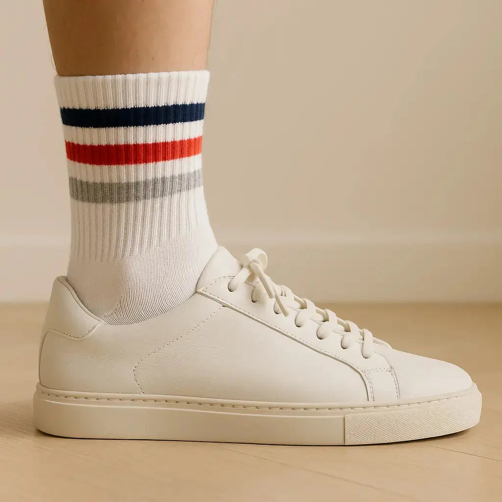 Chaussettes Femme Sport Courtes en Coton Blanc avec chaussures