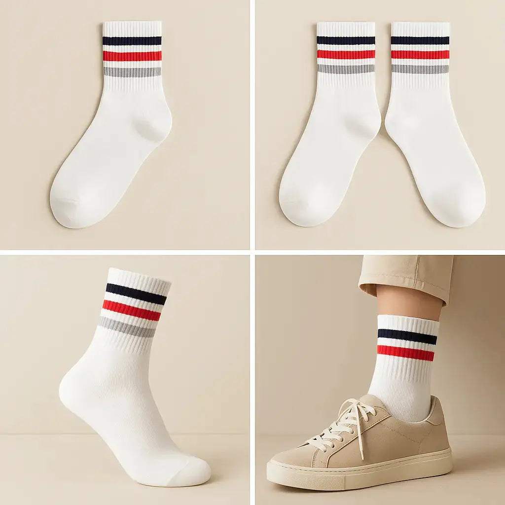 Chaussettes Femme Sport Courtes en Coton Blanc galerie produit