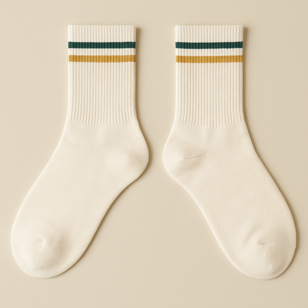 Chaussettes Femmes Sport mi-mollet en coton blanc paire