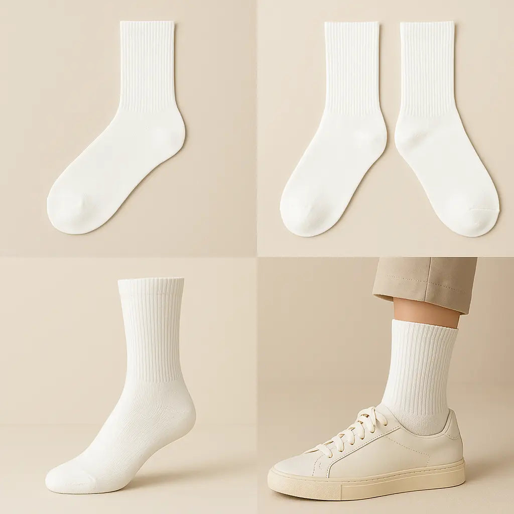 Chaussettes femmes sport mollet coton blanc galerie produit