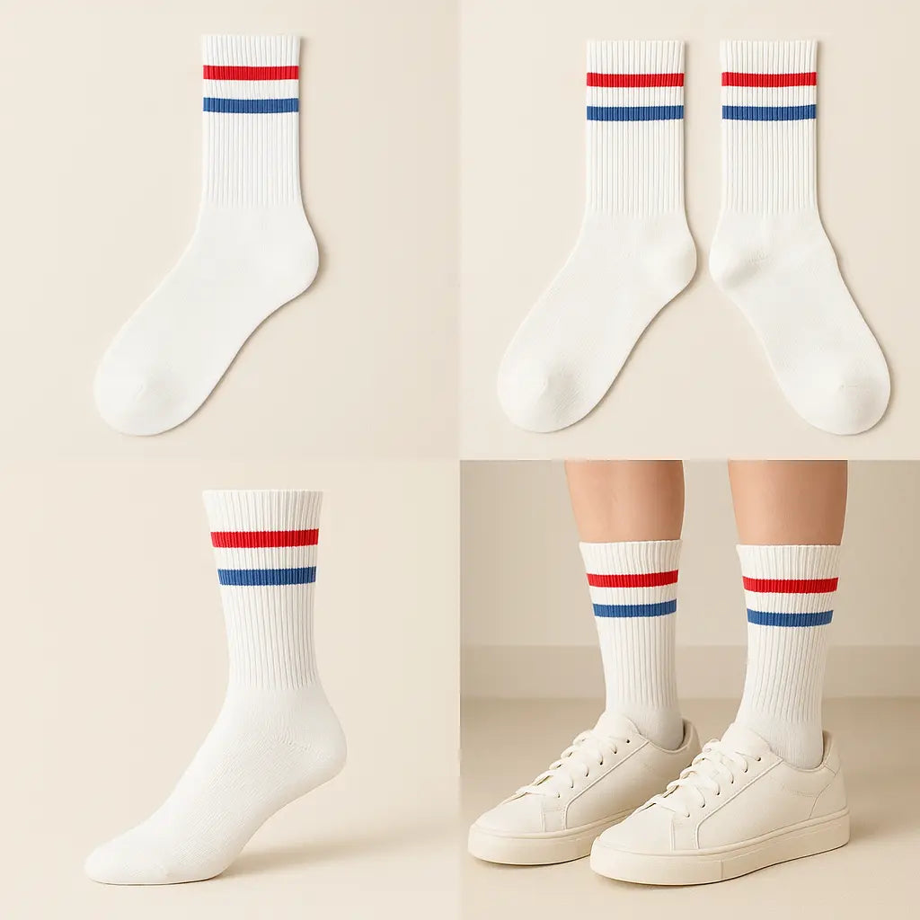 Chaussettes femme sport mollet coton blanc galerie produit